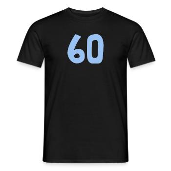 60. 60 ANS. 60e ANNIVERSAIRE. ANNIVERSAIRE 60 ANS. - T-shirt homme - noir - Devant - AI Model Male 178 light (178cm)