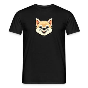 Kuscheliger Corgi Patch - Männer T-Shirt - Schwarz - Vorne - AI Model Male 178 light (178cm)