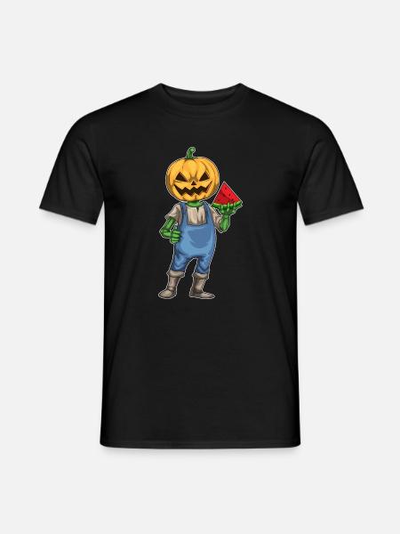 Jack O'Lantern Halloween Watermelon - Men's T-Shirt - black