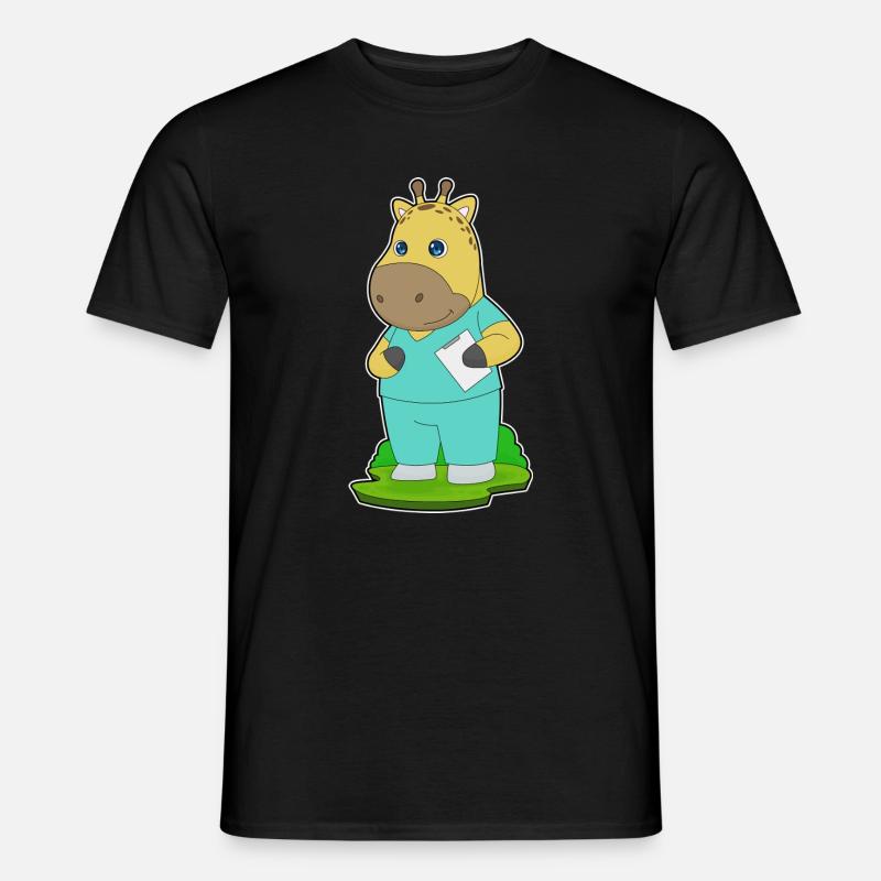 Giraffe Krankenschwester - Männer T-Shirt - Schwarz