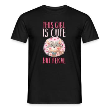 Cute But Feral Trash Panda Raccoon - Männer T-Shirt - Schwarz - Vorne - AI Model Male 178 light (178cm)