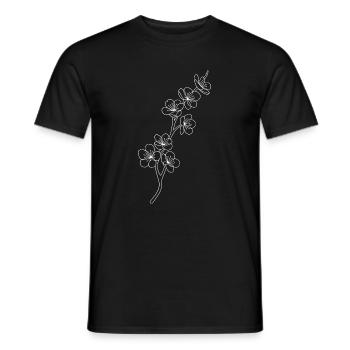 Blütenlinien Kirschblüten - Männer T-Shirt - Schwarz - Vorne - AI Model Male 178 light (178cm)
