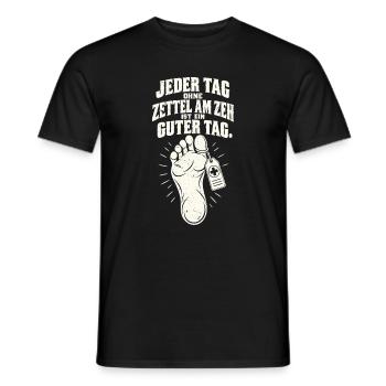 Ohne Zettel am Zeh ist ein guter Tag - Männer T-Shirt - Schwarz - Vorne - AI Model Male 178 light (178cm)