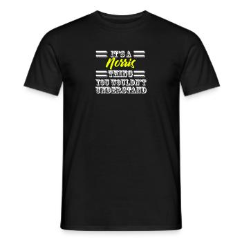 Es ist eine Norris Sache Nachname Nachname Stolz - Männer T-Shirt - Schwarz - Vorne - AI Model Male 178 light (178cm)