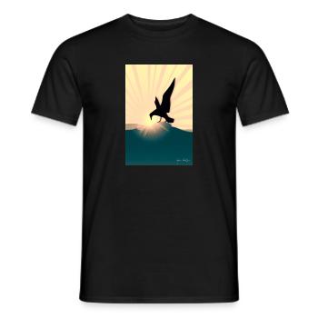 La mouette - T-shirt homme - noir - Devant - AI Model Male 178 light (178cm)