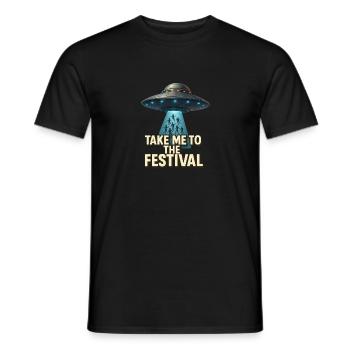 Take me to the Festival - Männer T-Shirt - Schwarz - Vorne - AI Model Male 178 light (178cm)