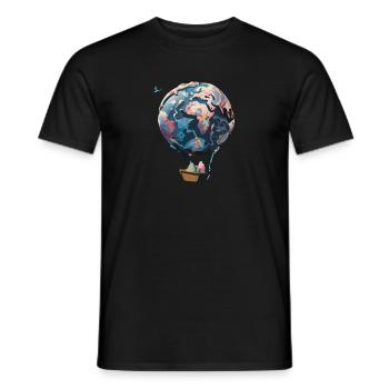 World Balloon - Men's T-Shirt - black - Front - AI Model Male 178 light (178cm)