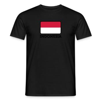Nationalflagge von Indonesien - Männer T-Shirt - Schwarz - Vorne - AI Model Male 178 light (178cm)