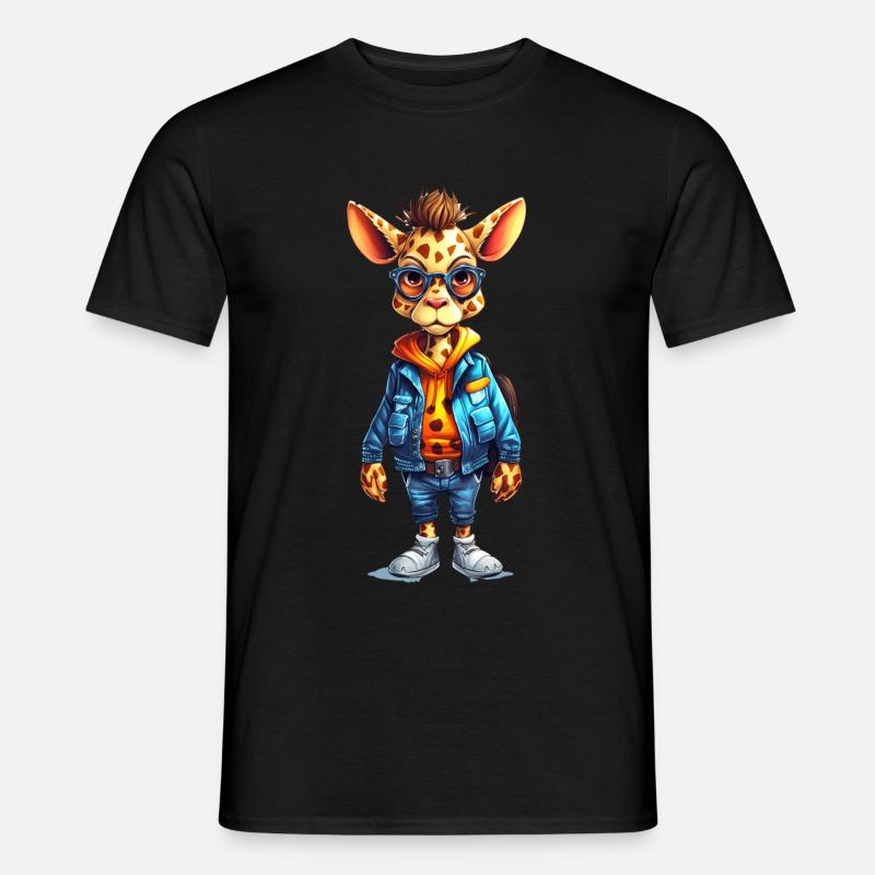 Cute Giraffe Cartoon - Männer T-Shirt - Schwarz