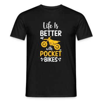 Pocketbike Bikerin Zweirad Sohn - Men's T-Shirt - black - Front - AI Model Male 178 light (178cm)