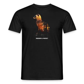 Preserve & Protect Marten Animal Forest Nature - Men's T-Shirt - black - Front - AI Model Male 178 light (178cm)