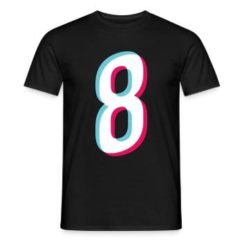 8 - NUMMER 8 - Zahl 8 Trikotnummer - Männer T-Shirt - Schwarz - Vorne - AI Model Male 178 light (178cm)