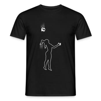 Chemise de passe-temps de joueur de volleyball - T-shirt homme - noir - Devant - AI Model Male 178 light (178cm)