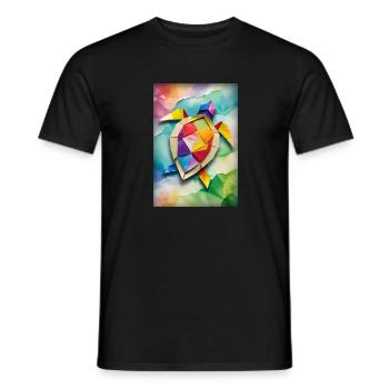 Baby Origami Schildkröte - Männer T-Shirt - Schwarz - Vorne - AI Model Male 178 light (178cm)
