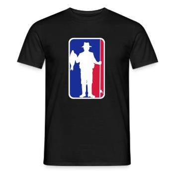 Angeln Fischer Logo Basketball - Männer T-Shirt - Schwarz - Vorne - AI Model Male 178 light (178cm)