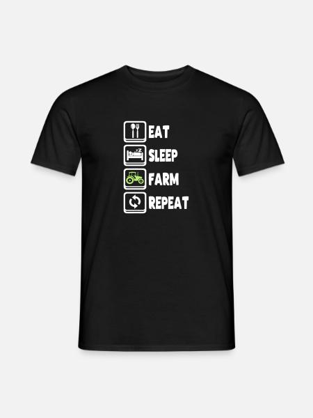 Eat Sleep Farm Repeat - Men's T-Shirt - black