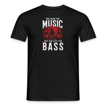 You Hear the Music But You Feel the Bass - Guitar - Men's T-Shirt - black - Front - AI Model Male 178 light (178cm)