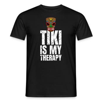 Tiki est ma thérapie Haiwaii Fan de culture Tiki - T-shirt homme - noir - Devant - AI Model Male 178 light (178cm)
