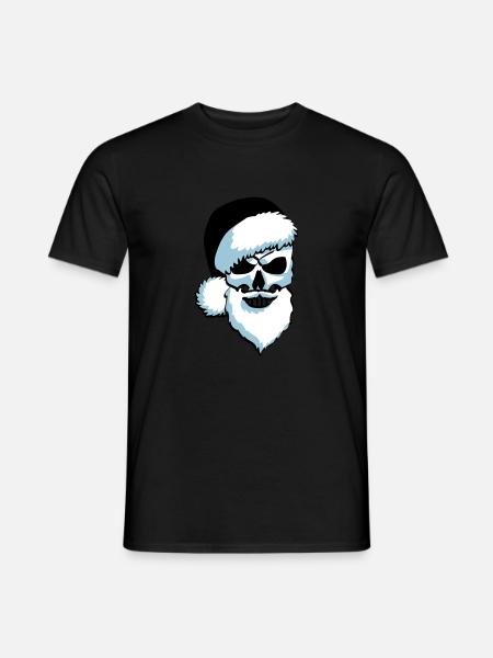 Totenschädel Weihnachtsmann - Männer T-Shirt - Schwarz