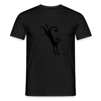 Retro springende Katze - Männer T-Shirt - Schwarz - Vorne - AI Model Male 178 light (178cm)