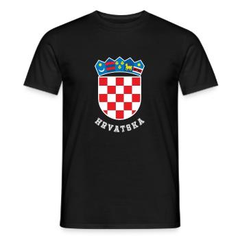 Drapeau des armoiries de la Croatie hrvatska t-shirt football - T-shirt homme - noir - Devant - AI Model Male 178 light (178cm)