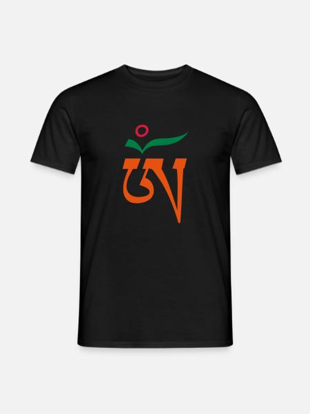 Aum Om tibetan 3c - Men's T-Shirt - black