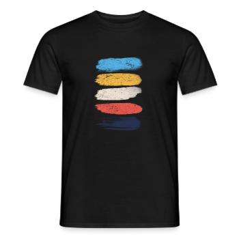 Vintage brush strokes colors grunge - Men's T-Shirt - black - Front - AI Model Male 178 light (178cm)