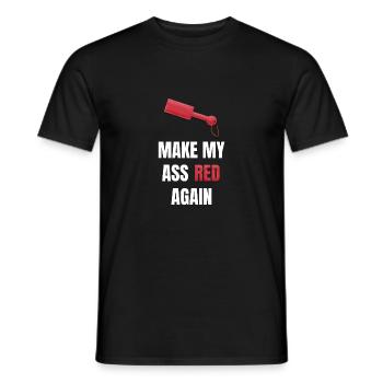 Make My Ass Red again Kinky Paddle en cuir BDSM - T-shirt homme - noir - Devant - AI Model Male 178 light (178cm)