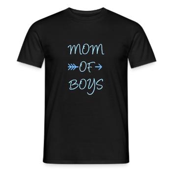 mom of boys super cute gift for mothers - Men's T-Shirt - black - Front - AI Model Male 178 light (178cm)