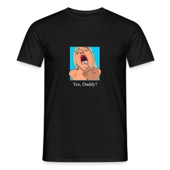Oui papa fille curvy dessin de pin-up comique - T-shirt homme - noir - Devant - AI Model Male 178 light (178cm)