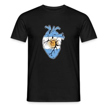 Argentinien Flagge Fußball-Liebhaber anatomisches Herz lustig - Männer T-Shirt - Schwarz - Vorne - AI Model Male 178 light (178cm)