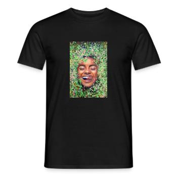 Happy face woman with tongue - Men's T-Shirt - black - Front - AI Model Male 178 light (178cm)