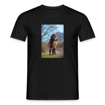 pony exmoor - Men's T-Shirt - black - Front - AI Model Male 178 light (178cm)