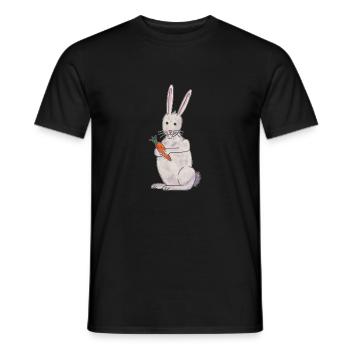 niedlicher Hasche Kaninchen mit Karotte - Männer T-Shirt - Schwarz - Vorne - AI Model Male 178 light (178cm)
