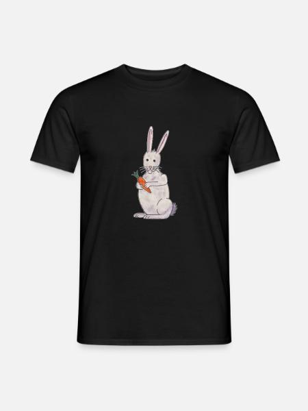 cute rabbit rabbit with carrot - Men's T-Shirt - black