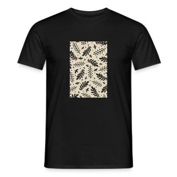 Motif beige floral - T-shirt homme - noir - Devant - AI Model Male 178 light (178cm)