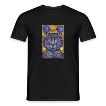 Loup avec lune - T-shirt homme - noir - Devant - AI Model Male 178 light (178cm)