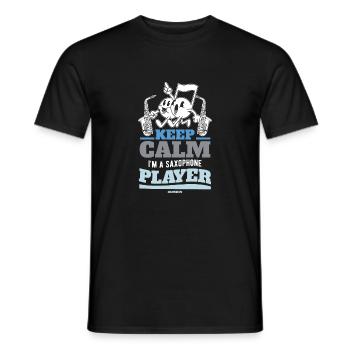 Restez calme Je suis un saxophoniste - T-shirt homme - noir - Devant - AI Model Male 178 light (178cm)