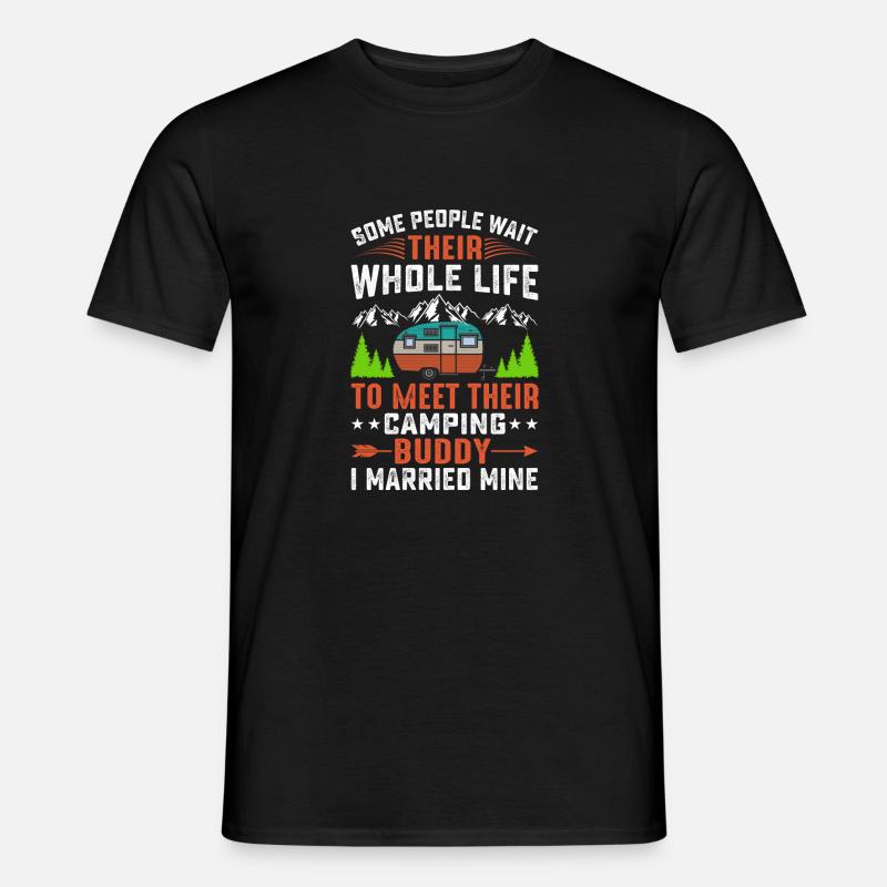 Camping unser Leben - Männer T-Shirt - Schwarz