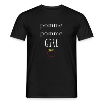 Pomme pomme girl - T-shirt homme - noir - Devant - AI Model Male 178 light (178cm)