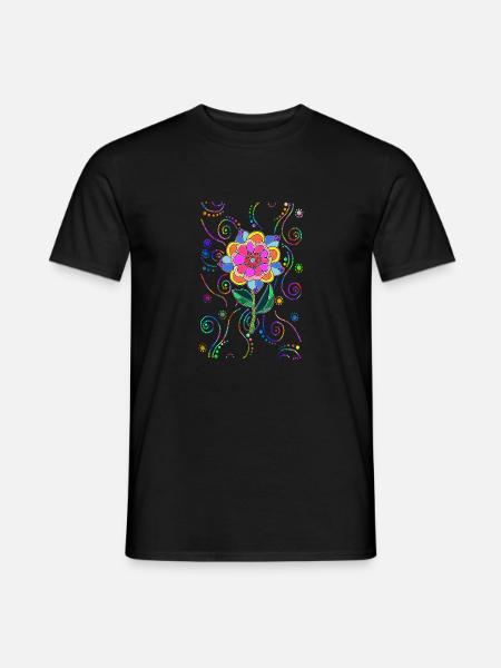 Blume - Männer T-Shirt - Schwarz