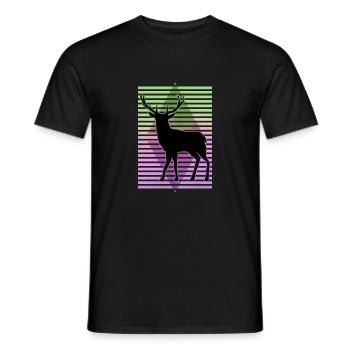 Hirsch - Männer T-Shirt - Schwarz - Vorne - AI Model Male 178 light (178cm)