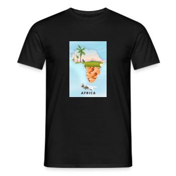 Carte De L’Afrique - T-shirt homme - noir - Devant - AI Model Male 178 light (178cm)