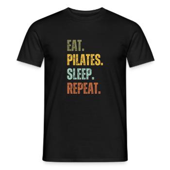 EAT PILATES SLEEP REPEAT - Men's T-Shirt - black - Front - AI Model Male 178 light (178cm)