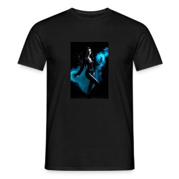 Cyan Beauty 1 - Men's T-Shirt - black - Front - AI Model Male 178 light (178cm)