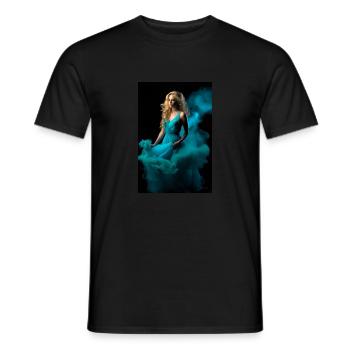 Cyan Beauty 3 - Men's T-Shirt - black - Front - AI Model Male 178 light (178cm)