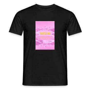 Montjuic- Barcelona (Trippige rosa Ausgabe) - Männer T-Shirt - Schwarz - Vorne - AI Model Male 178 light (178cm)