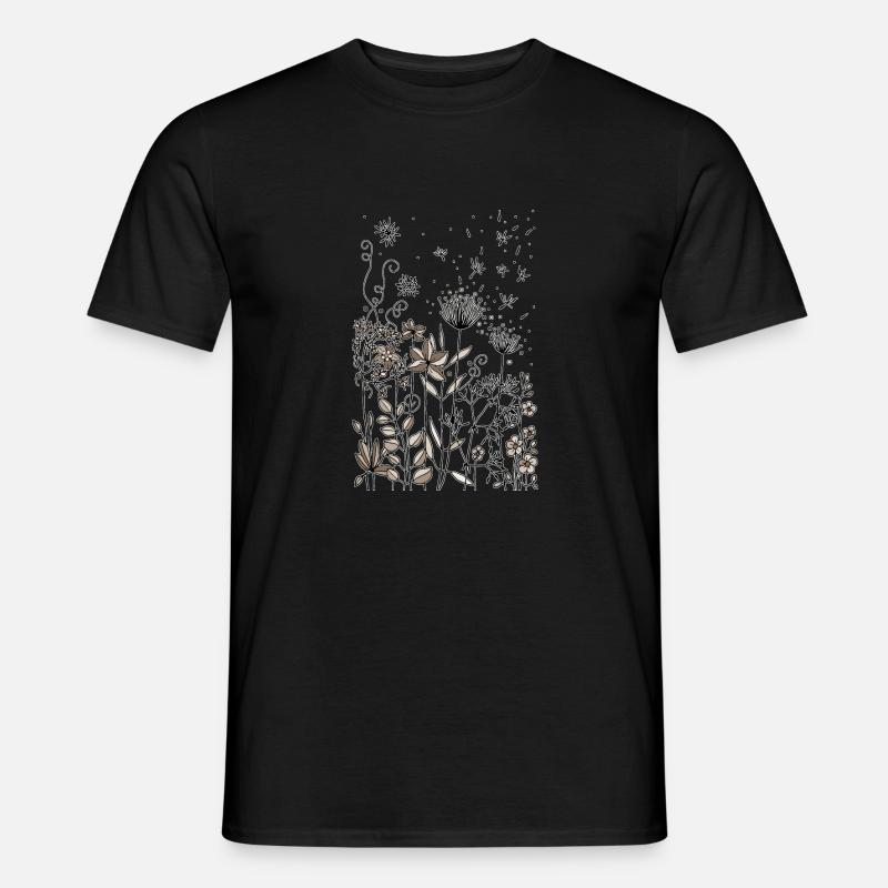 Blumen - Männer T-Shirt - Schwarz
