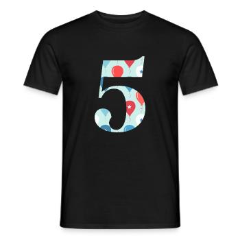 5e anniversaire ballon - T-shirt homme - noir - Devant - AI Model Male 178 light (178cm)