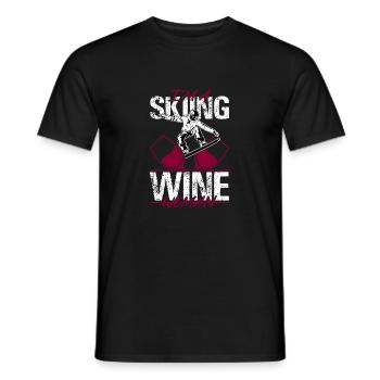 I'm A Skiing and Wine Woman Ski Winter Sports - Men's T-Shirt - black - Front - AI Model Male 178 light (178cm)